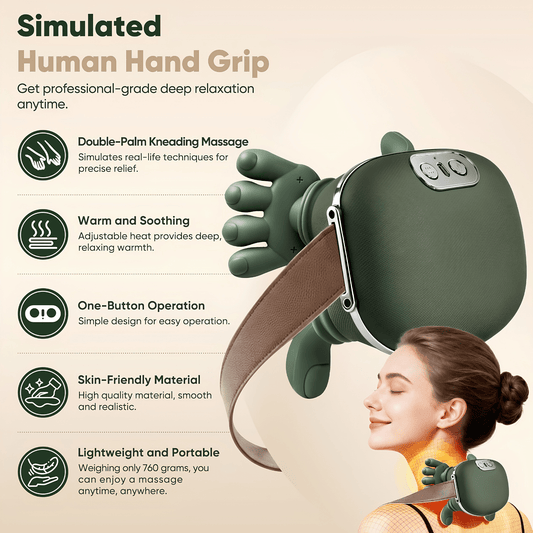 Shoulder & Neck Massager | Deep Kneading Shiatsu Massage Device