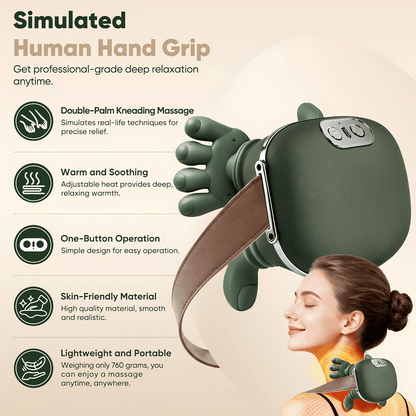 Shoulder & Neck Massager | Deep Kneading Shiatsu Massage Device